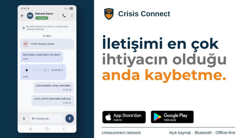 Crisis Connect: İnternet ve Şebekesiz Çalışabilen Açık Kaynaklı Afet İletişim Uygulaması